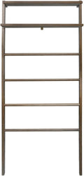 Solid Wood Decorative Ladder - Leaning Blanket Rack for Home Decor Rubbed Walnut