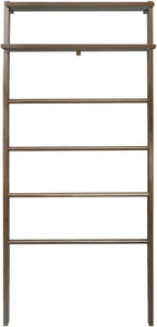 Solid Wood Decorative Ladder - Leaning Blanket Rack for Home Decor Rubbed Walnut