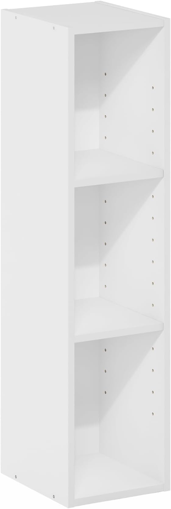 Furinno Fulda Book Shelf, 3-Tier Narrow Bookshelf, Bookcase with 8-in Width Storage Shelf, 9.3 x 7.9 x 31.5, for Living Room,