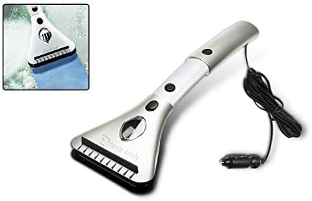 Zento Deals Heated Car Window Snow/Ice Scraper with Light - Extendable 12V LED Light with 15.8 feet Long Cord (2)