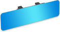 SkycropHD Frameless Anti Glare Rear View Mirror Interior Panoramic Wide Angle Mirror Eliminate Blind Spots for Car SUV Truck – Flat,11.8in (Blue)