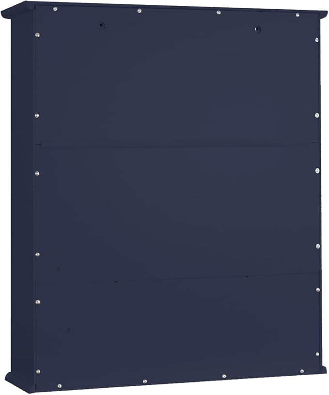 TaoHFE Blue Bathroom Over The Toilet Storage Cabinet,Wall Medicine Cabinet Organizer with 2 Door Adjustable Shelves,Wooden Mo