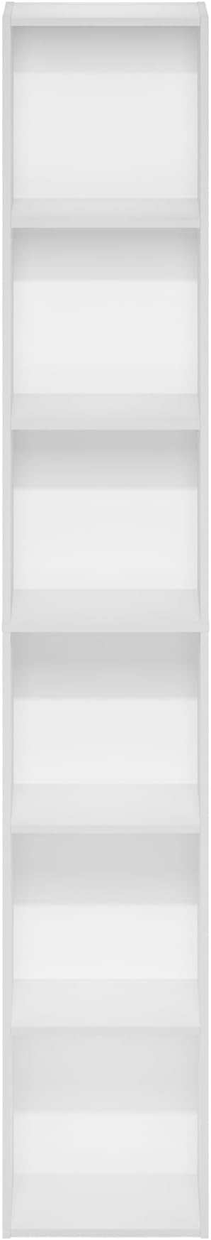 Furinno PASIR Book Shelf, 6-Tier Bookcase, Tall Standing Bookshelf, Open Storage Shelf, 9.4 x 12 x 71 Inches, for Home Office
