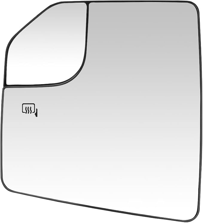 Senzeal Driver Side Heated Mirror Glass Replacement for Ford F-150 2015 2016 2017 2018 2019 2020 with Blind Spot Mirror Replace FL3Z17K707L (Left Side)