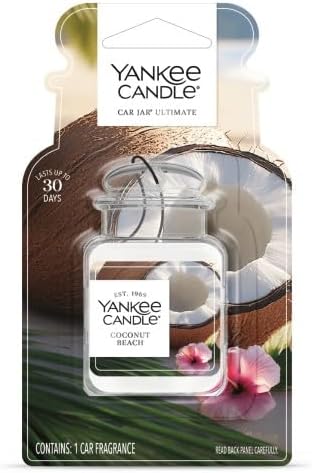 Yankee Candle Car Jar Ultimate, Coconut Beach, 0.96 OZ (Pack of 4)