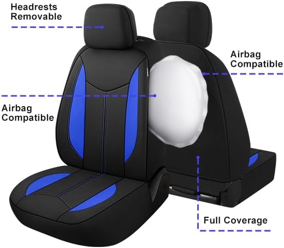 CAROMOP Neoprene Car Seat Cover 2 Front Seats, Waterproof Seat Covers for Cars, Universal Fit for Most Car Interior Covers-Se