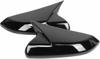2Pcs Side Mirror Cover Caps Rearview Cover ABS Ox Horn Door Side Mirror Trim Cover For Honda Civic 10th Gen 2016-2021 (Glossy Black)