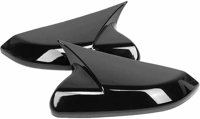 2Pcs Side Mirror Cover Caps Rearview Cover ABS Ox Horn Door Side Mirror Trim Cover For Honda Civic 10th Gen 2016-2021 (Glossy Black)