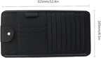 Car Sun Visor Pocket Organizer, Car CD/DVD Holder Storage Case, Multi-Pocket Visor Organizer Storage Pouch, Glasses Clip Storage Bag, Auto Interior Accessories Pockets Organizer (Black)
