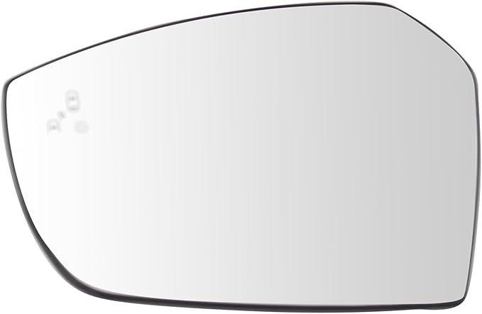 TRQ Driver Side Mirror Glass with Blind Spot Indicator Snap On Clear Compatible with 2017-2019 Ford Escape FO1324174