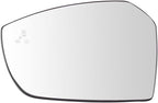 TRQ Driver Side Mirror Glass with Blind Spot Indicator Snap On Clear Compatible with 2017-2019 Ford Escape FO1324174