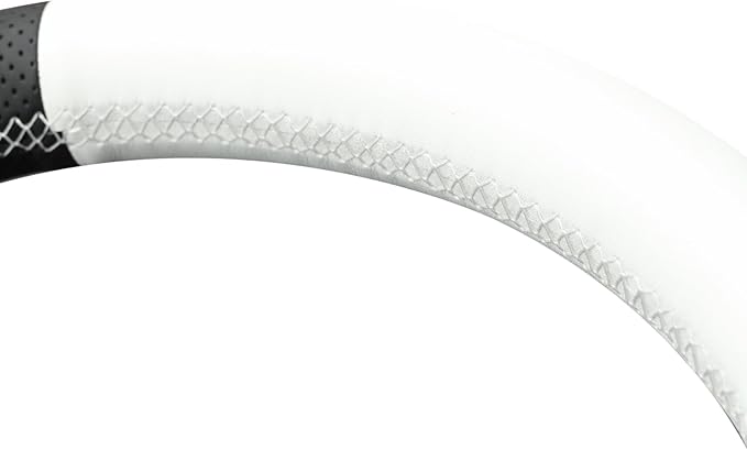 MEWANT Hand Stitched White Leather Steering Wheel Cover Wrap for Chevrolet Camaro 2017-2022 Steering Wheel Accessories for Chevrolet Camaro 2017-2022