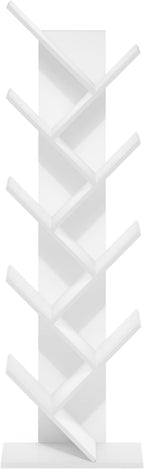 Furinno TREE Book Shelf, 9-Tier Bookshelf, Tree Bookcase with Angled Open Shelf, 8.4 x 15.7 x 50.9, for Room Decor, for Livin