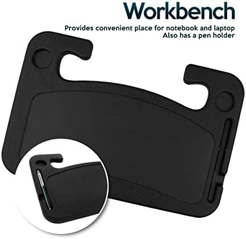 ZONETECH Multi-Functional Portable Car Laptop and Food Steering Wheel Tray 2-Pack - Black Table/Car Vehicle Seat Portable Mount Tray Laptop Notebook Table Eating Desk