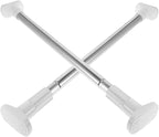 Lurrose 2 Pcs Adjustable Stainless Steel Closet Rods Heavy Duty Tension Bars 47-80cm Extendable Wardrobe Poles No Drilling fo