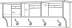 Prepac 48" Contemporary Wall Mounted Coat Rack, Coat Hooks Wall Mount with 3 Shelves, Ideal for Hallway or Entryway Storage S
