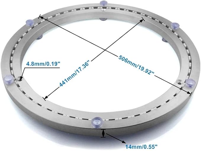 Aluminum Heavy Duty Lazy Susan Rotating Turntable Bearing Swivel Plate Hardware for Dining-Table (20 inch (14mm))