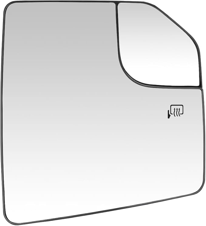 Senzeal Passenger Side Heated Mirror Glass Replacement for Ford F-150 2015 2016 2017 2018 2019 2020 with Blind Spot Mirror Replace FL3Z17K707A (Right Side)