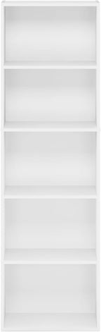 Furinno LUDER Book Shelf, 5-Tier Bookshelf, Bookcase with Open Shelves, 9.4 x 15.8 x 52, Easy Assembly, for Living Room, Bedr