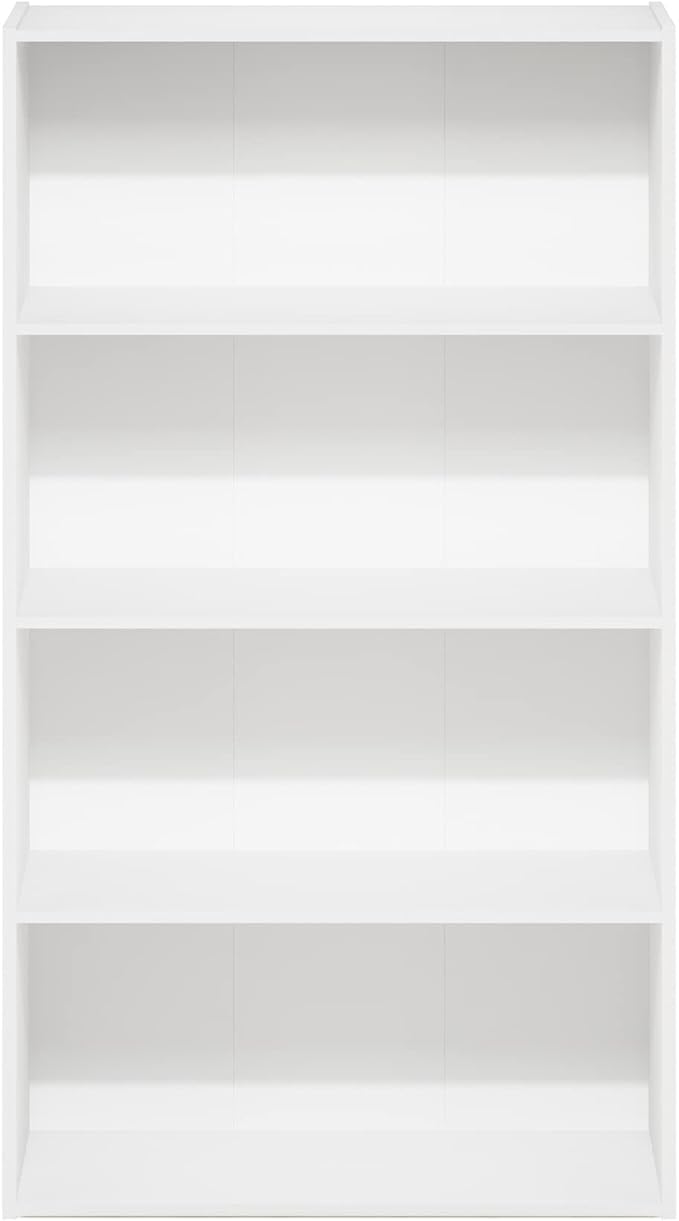 Furinno PASIR Book Shelf, 4-Tier Bookshelf, Bookcase with Open Shelf, 9.4 x 23.6 x 41.7, for Living Room, Bedroom, Home Offic
