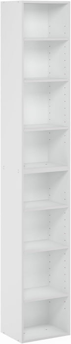 Furinno PASIR Book Shelf, 8-Tier Bookshelf, Bookcase with Open Shelf, 9.3 x 11.8 x 70.9, for Living Room, Bedroom, Home Offic