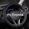 West Llama Customized Auto Car Steering Wheel Cover for Toyota Tundra Tacoma 4runner 15-15.5inches (Black-Large Size)