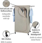 Wenko Balance Wardrobe with Wheels - Mobile Wardrobe Folding, Taupe, Kleiderschrank