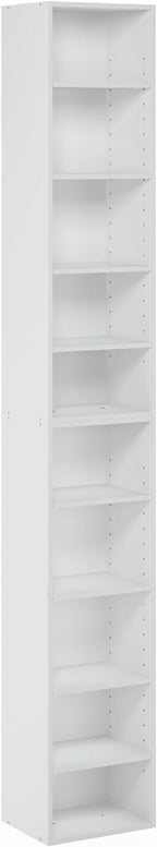 Furinno PASIR Book Shelf, 10-Tier Bookshelf, Bookcase with Open Shelf, 9.2 x 11.8 x 78.7, for Living Room, Bedroom, Home Offi