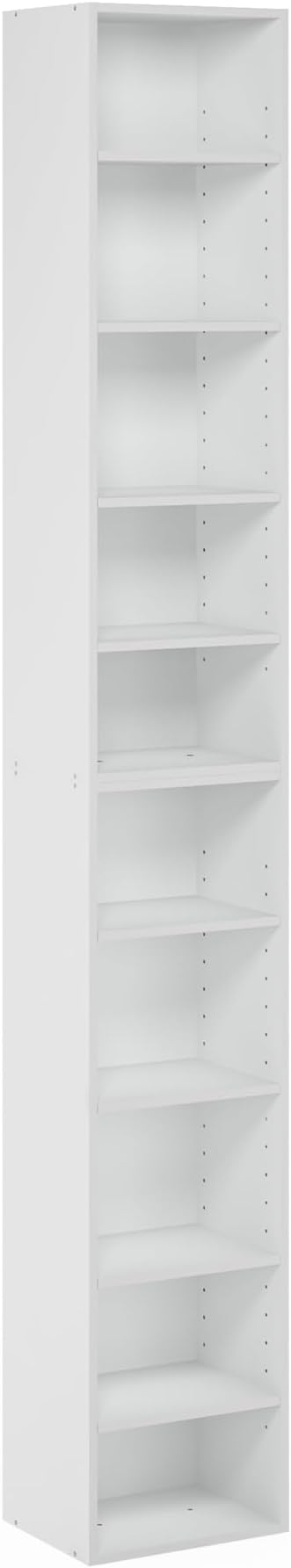 Furinno PASIR Book Shelf, 10-Tier Bookshelf, Bookcase with Open Shelf, 9.2 x 11.8 x 78.7, for Living Room, Bedroom, Home Offi