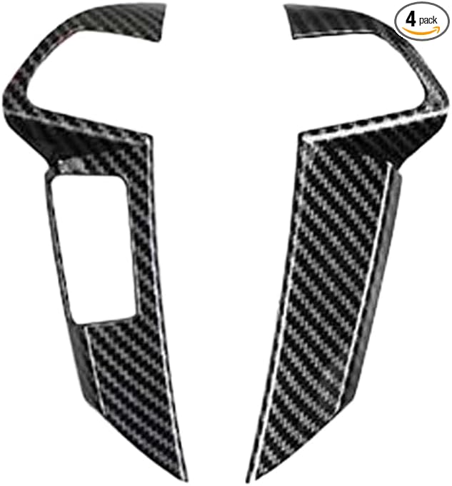 Carbon Fiber Style Steering Wheel Trim Cover Frame ABS Decal Interior Moulding AccessoriesFit for Honda Accord 2008 2009 2010 2011 2012 (Button on The Left Side)