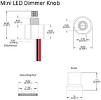 Mini LED Dimmer Knob with Rotary Control Switch - pwm dimming for 12-24V LEDs, Fully Waterproof, dim up to 4.8A at 12V or 2.4A at 24V: car Automotive, Marine, Low Voltage Under Cabinet Lights