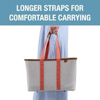 CleverMade Collapsible LUXE Tote - Reusable Grocery Shopping Storage Bag Organizer w/Handles Reinforced Bottom