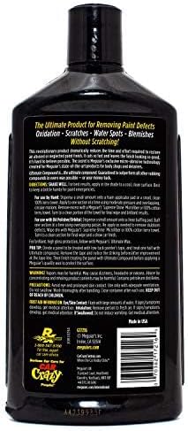 Meguiar’s Ultimate Compound, Pro-Grade Car Scratch Remover for Paint Correction, Removes Swirls and Defects While Restoring Gloss and Shine, Christmas Gifts for Car Guys, 15.2 Oz