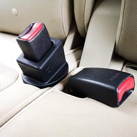 Seat Belt Buckle Holder – Easy Access to The Buckles of Rear Seats - Plug The Seat Belt in with Only One Hand – Friendly to Kids, and Passengers with Special Needs (Black x2)