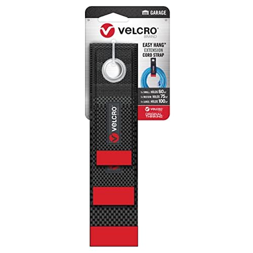 VELCRO Brand Easy Hang Extension Cord Holder Organizer Variety Pack | Holds 60-100lbs, Heavy Duty Straps Fit Easily on Hooks 