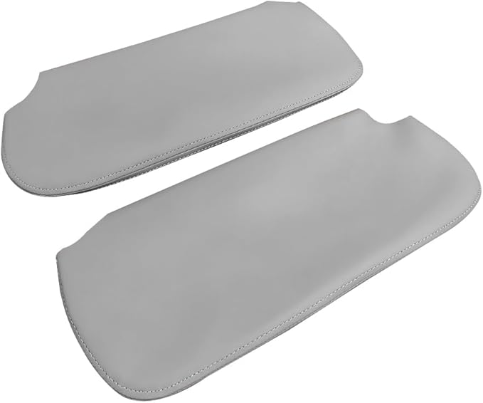 Car Sun Visor Cover Pair Fit for Chevy Camaro 1993-2002, for Pontiac Firebird 1993-2002, Microfiber Leather, Gray