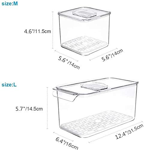 SANNO Vegetable Refrigerator Organizer Food Bins with lids Produce Saver Containers for Refrigerator, Food Fruit Vegetables s