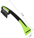 Snow Brush with Ice Scrapers for Car Windshield, Car Brush with Foam Grip, Winter Accessories, Wider Snow Scraper for Window, SUVs, Cars, Detachable Snow Removal Tool, Scratch-Free (Green)