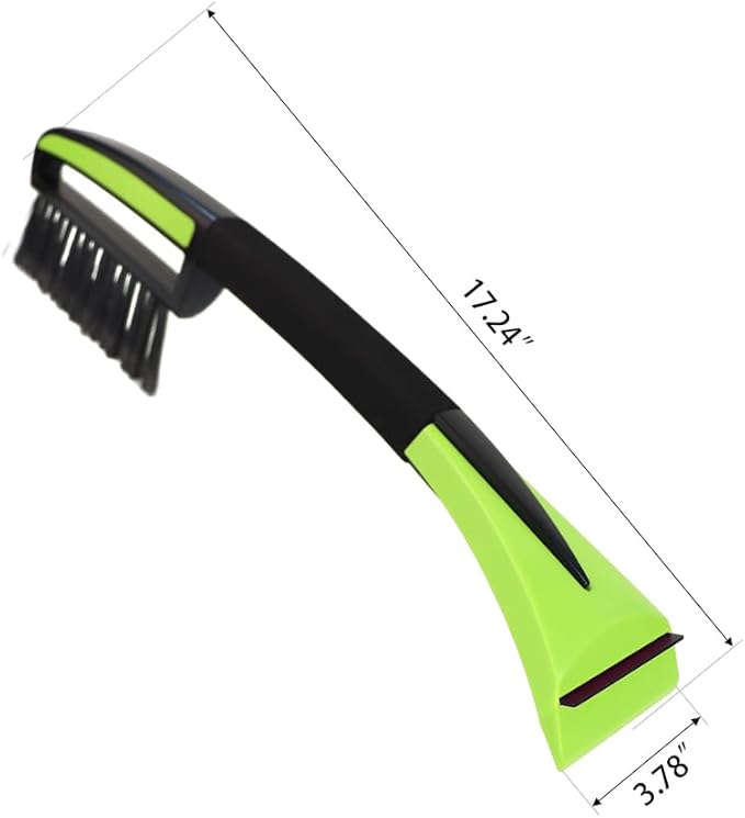 Snow Brush with Ice Scrapers for Car Windshield, Car Brush with Foam Grip, Winter Accessories, Wider Snow Scraper for Window, SUVs, Cars, Detachable Snow Removal Tool, Scratch-Free (Green)