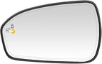 Senzeal Driver Side Heated Mirror Glass with Blind Spot Detection BLIS for Ford Fusion 2013 2014 2015 2016 2017 2018 2019 2020 2021 DS7Z17K707H DS7Z-17K707-H (No Auto Dimming)(Left Side)