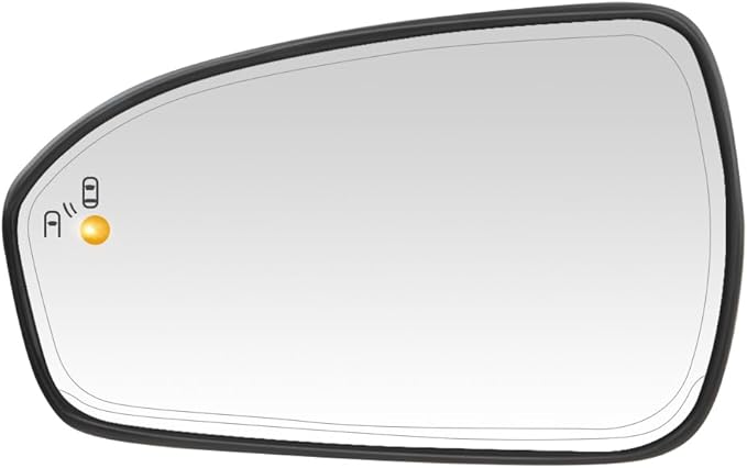 Senzeal Driver Side Heated Mirror Glass with Blind Spot Detection BLIS for Ford Fusion 2013 2014 2015 2016 2017 2018 2019 2020 2021 DS7Z17K707H DS7Z-17K707-H (No Auto Dimming)(Left Side)