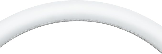 MEWANT Hand Stitched Steering Wheel Cover for Chevy Silverado 1500 2003-2006 DIY White Faux Leather Steering Wheel Wrap