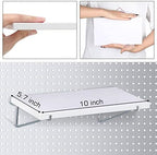 Blulu 4 Set Large Pegboard Shelf Kit Fiberboard peg Board Shelving Storage Brackets Stain Resistant Peg Board Organizer Shelv