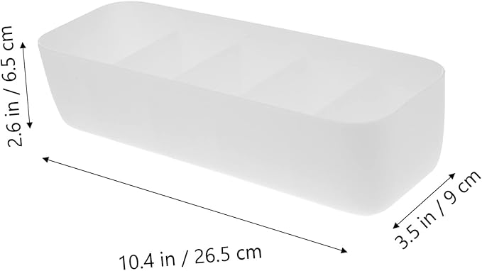 2pcs Plastic Socks Organizer with Compartments Stackable Drawer Storage Box for Underwear Gloves and Accessories White