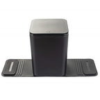 Car Trash Can with Lid, 0.8 Gallon Medium Car Garbage Bin with Stability Base Flap & Spikes for Car Humps and Flat Floors, Durable Plastic Auto Trash Container