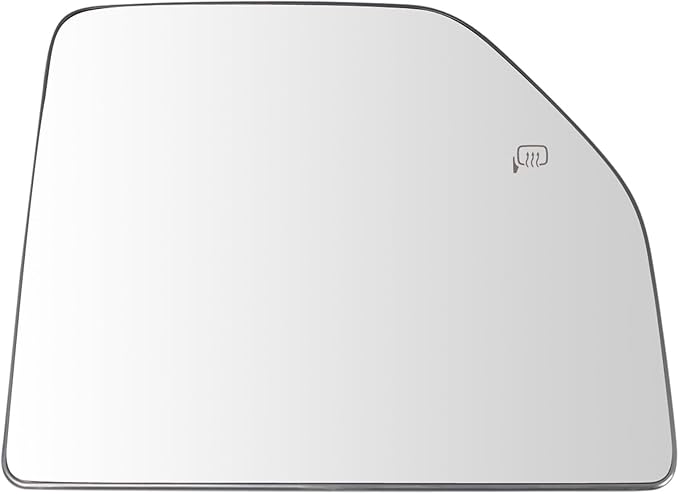 TRQ Right Upper Mirror Glass Heated Convex Snap On Compatible with 2015-2020 Ford F-150 2017-2022 Ford F-250 Super Duty F-350