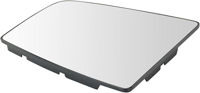 TRQ Upper Passenger Side Mirror Glass with Backing Plate Compatible with 2015-2019 Ford Transit-150, Transit-250, Transit-350