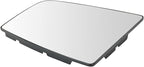 TRQ Upper Passenger Side Mirror Glass with Backing Plate Compatible with 2015-2019 Ford Transit-150, Transit-250, Transit-350