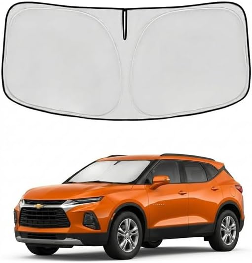 Windshield Sun Shade for Chevy Blazer 2024 2025 2026 Sunshade Front Window Shade Custom Fit Blazer Accessories Sun Visor Foldable Shade Blocks UV Rays Accessories