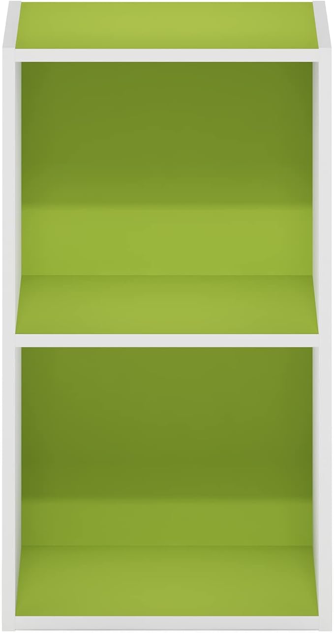 Furinno PASIR Book Shelf, 2-Tier Modern Bookshelf, Open Shelves Bookcase 9 x 12 x 21, Easy Assembly, for Living Room, Bedroom